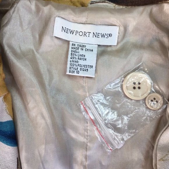 Newport News Vintage Tropical Floral Print Jacket - Picture 5 of 8